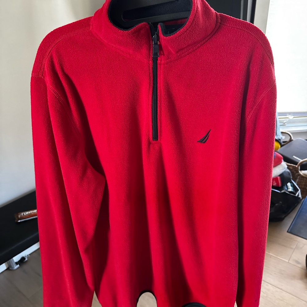 Nautica Red Half-Zip Sweater